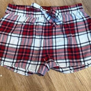 Garage Red and White Plaid Women Shorts
